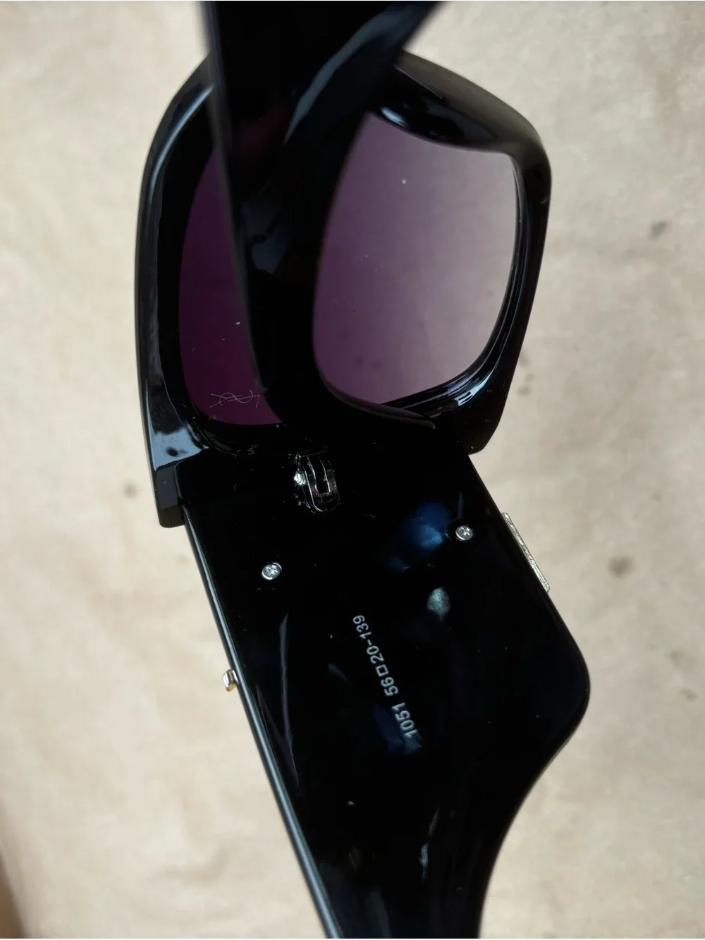 Yves Saint Laurent Black Sunglasses with Gold Hardware